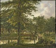 Wybrand Hendriks Gezicht op de Nieuwe Gracht te Haarlem ter hoogte van het Bolwerk oil on canvas